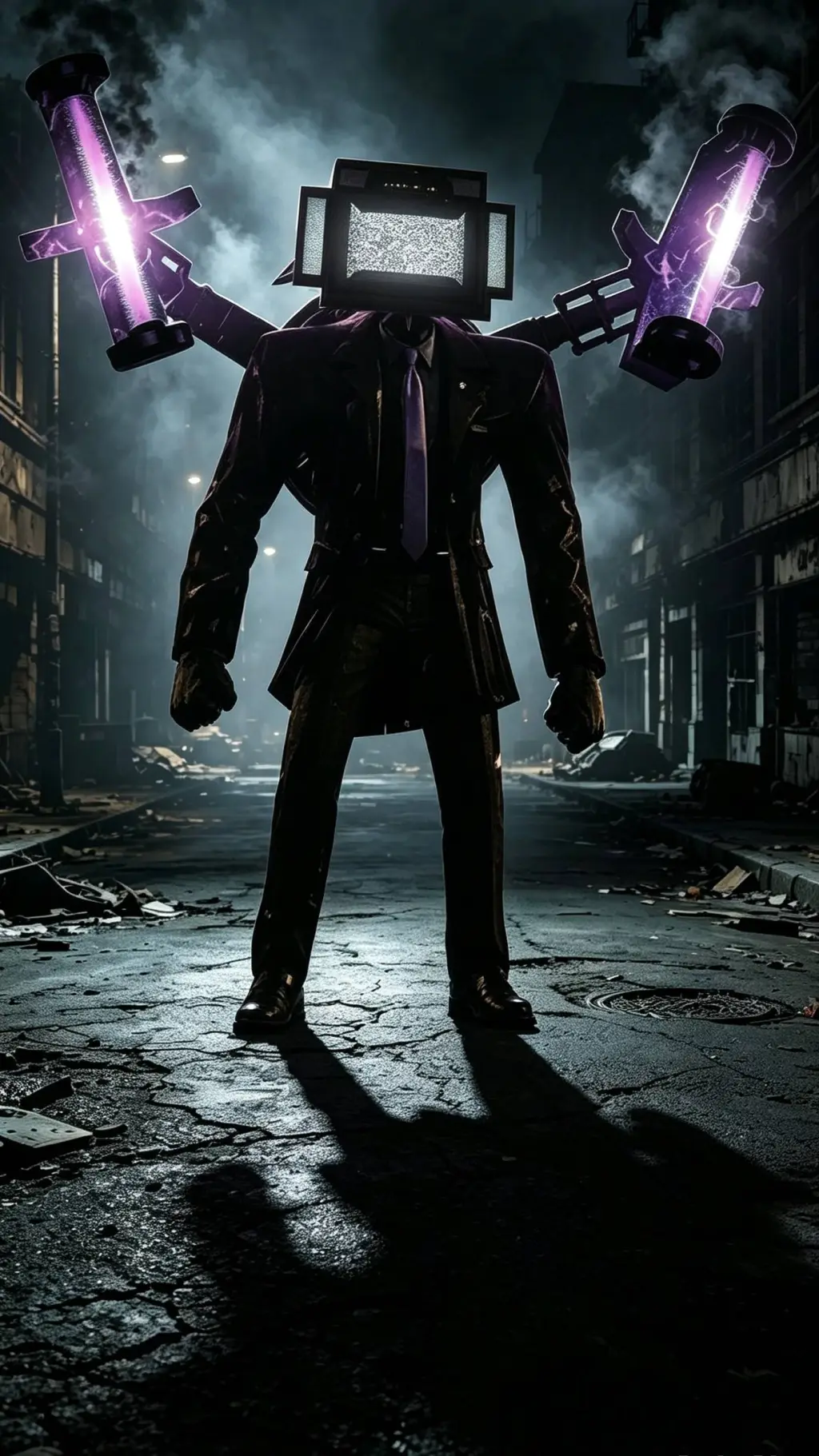 ai character: Large TV Man background