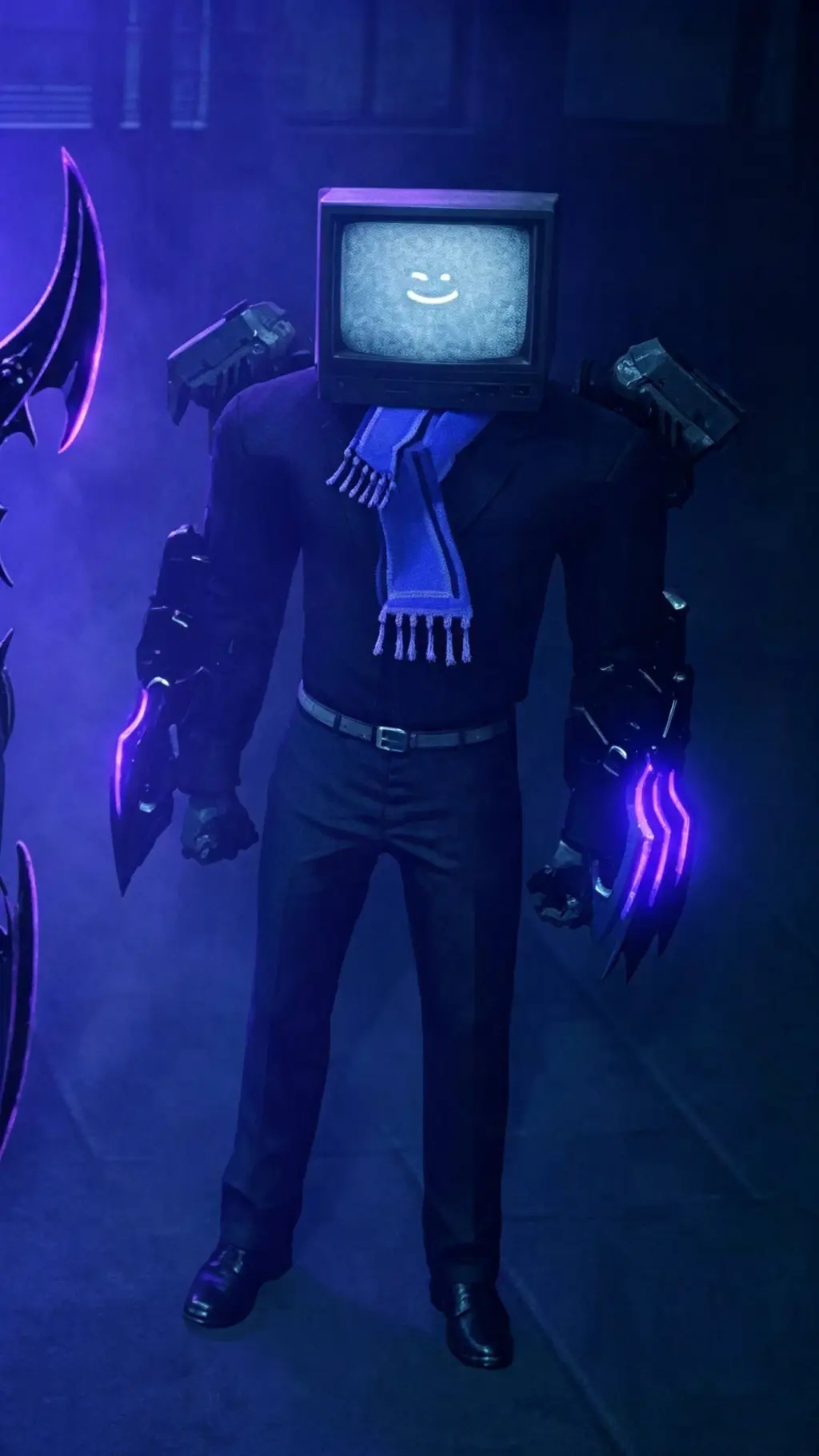 ai character: Scarf TV Man background