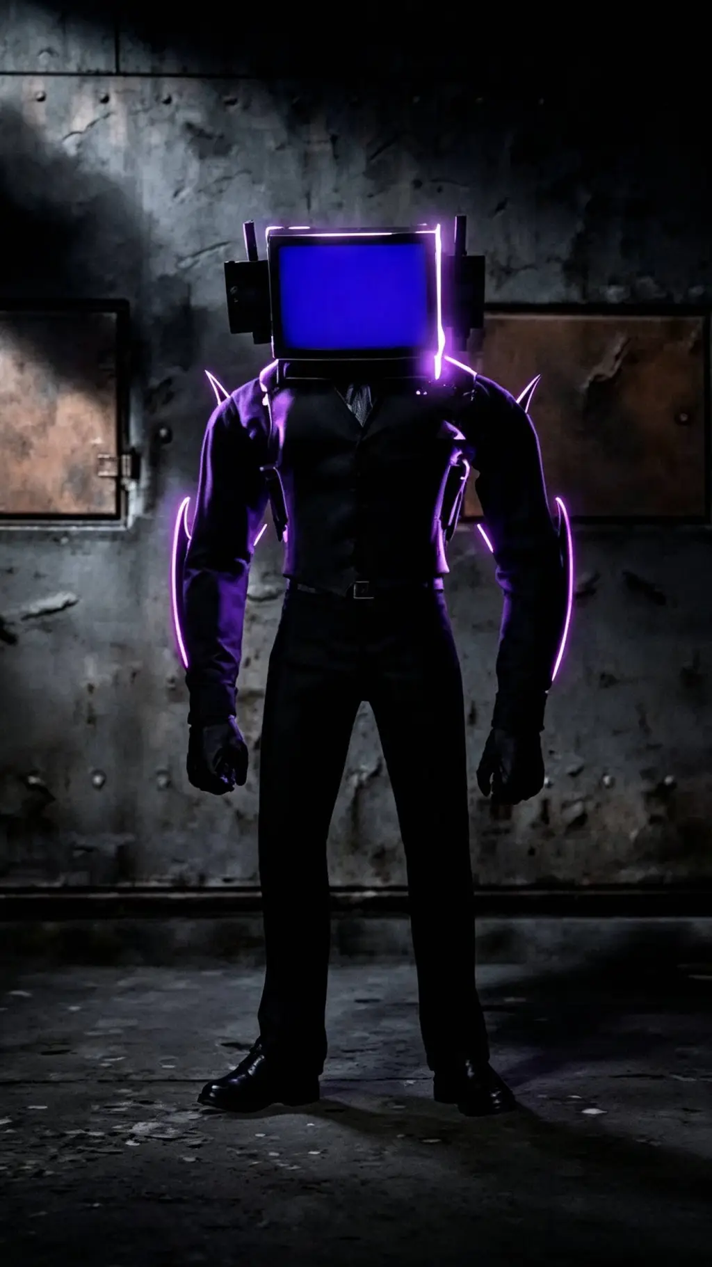 ai character: Shadow TV Man background