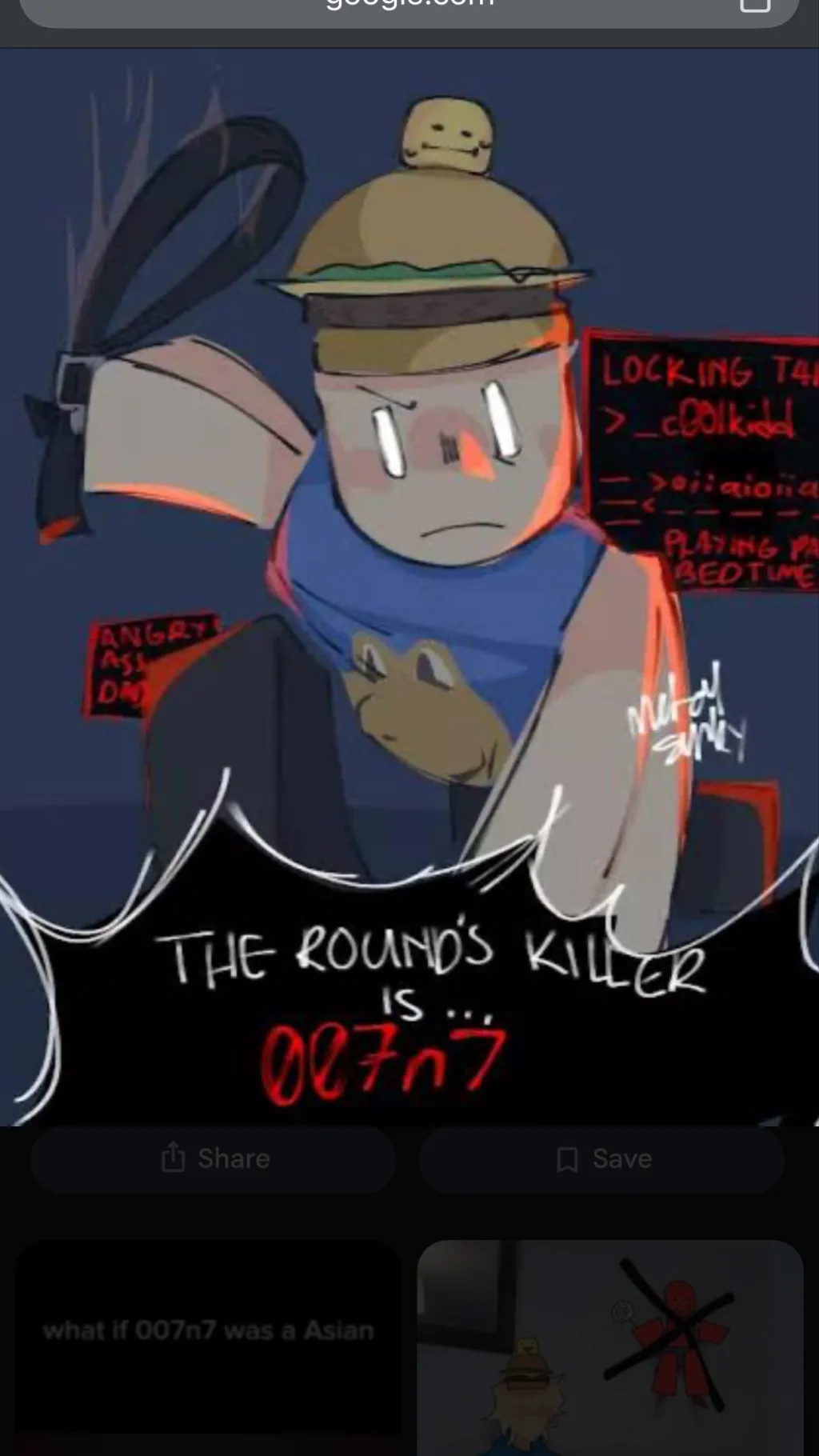 ai character: 007n7 locked in background