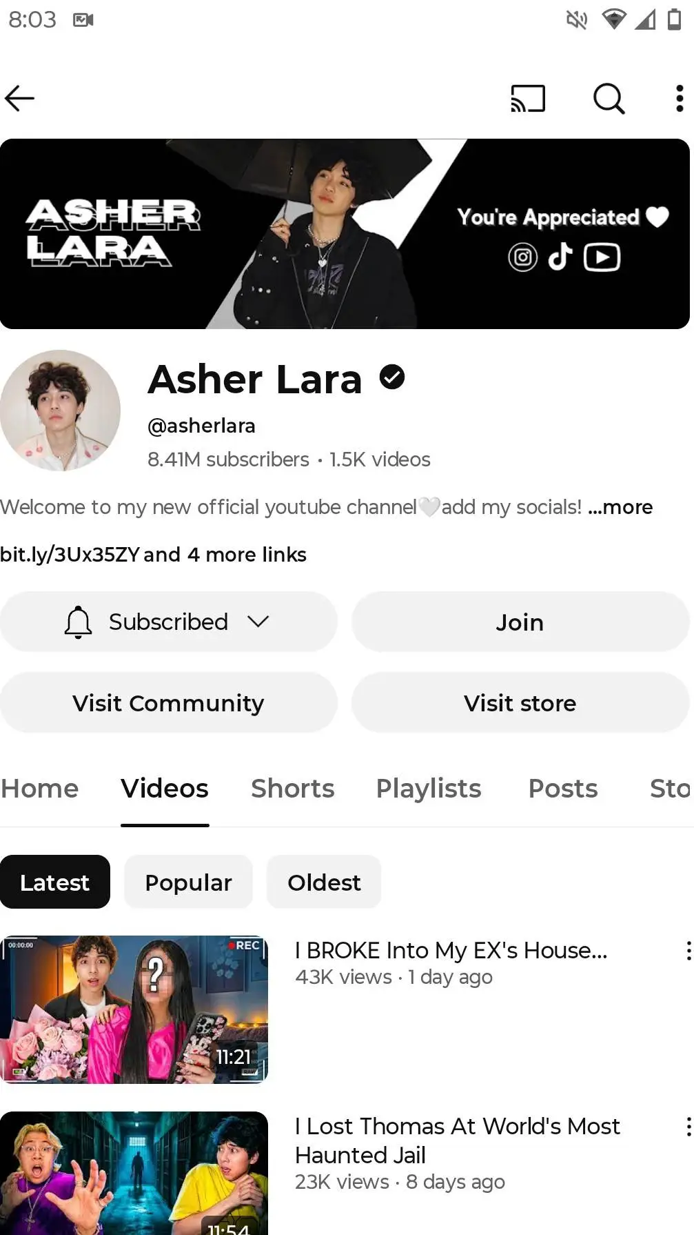 ai character: Asher Lara  background