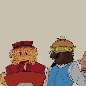 chat with ai character: pizzaburger again🥲