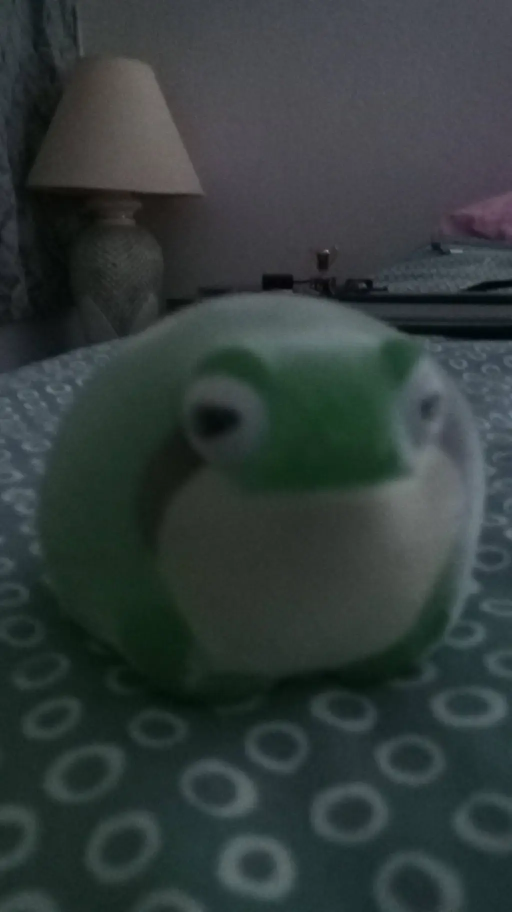 ai character: GREENIE THE FROG background
