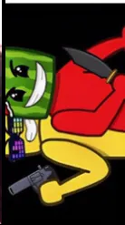 ai character: Sunny and melon background