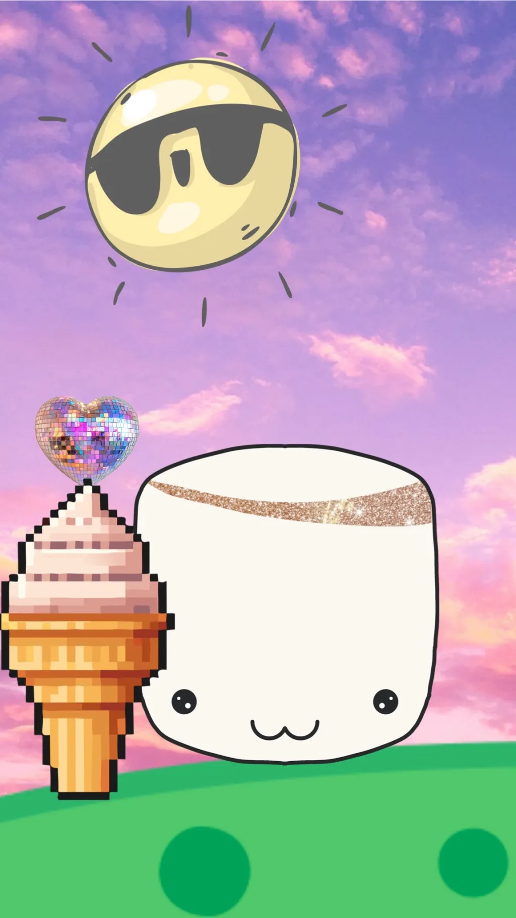 ai character: Cute marshmallow background