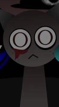 ai character: Sprunki gray tre. background
