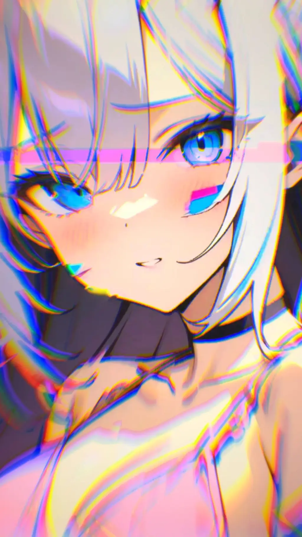 ai character: Glitch girl demo background