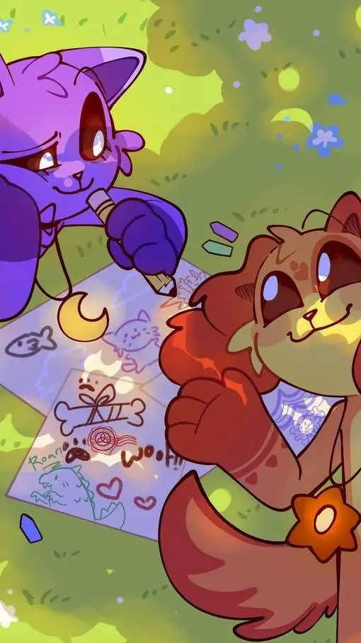 ai character: 🐶Dogday y Catnap 😸 background