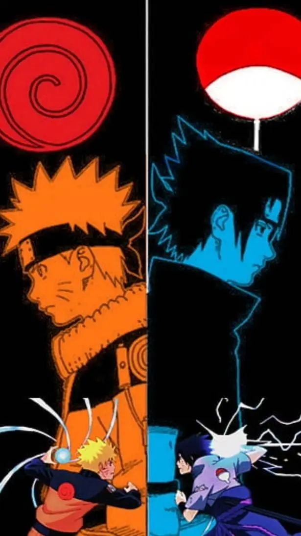 ai character: Naruto and Sasuke background