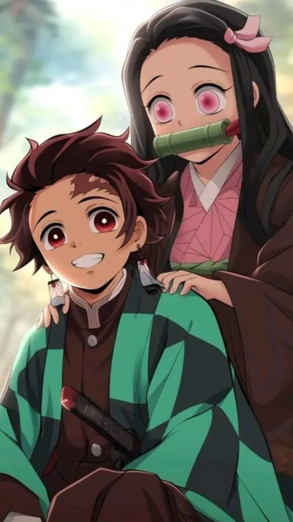 ai character: Tanjiro and Nezuko background