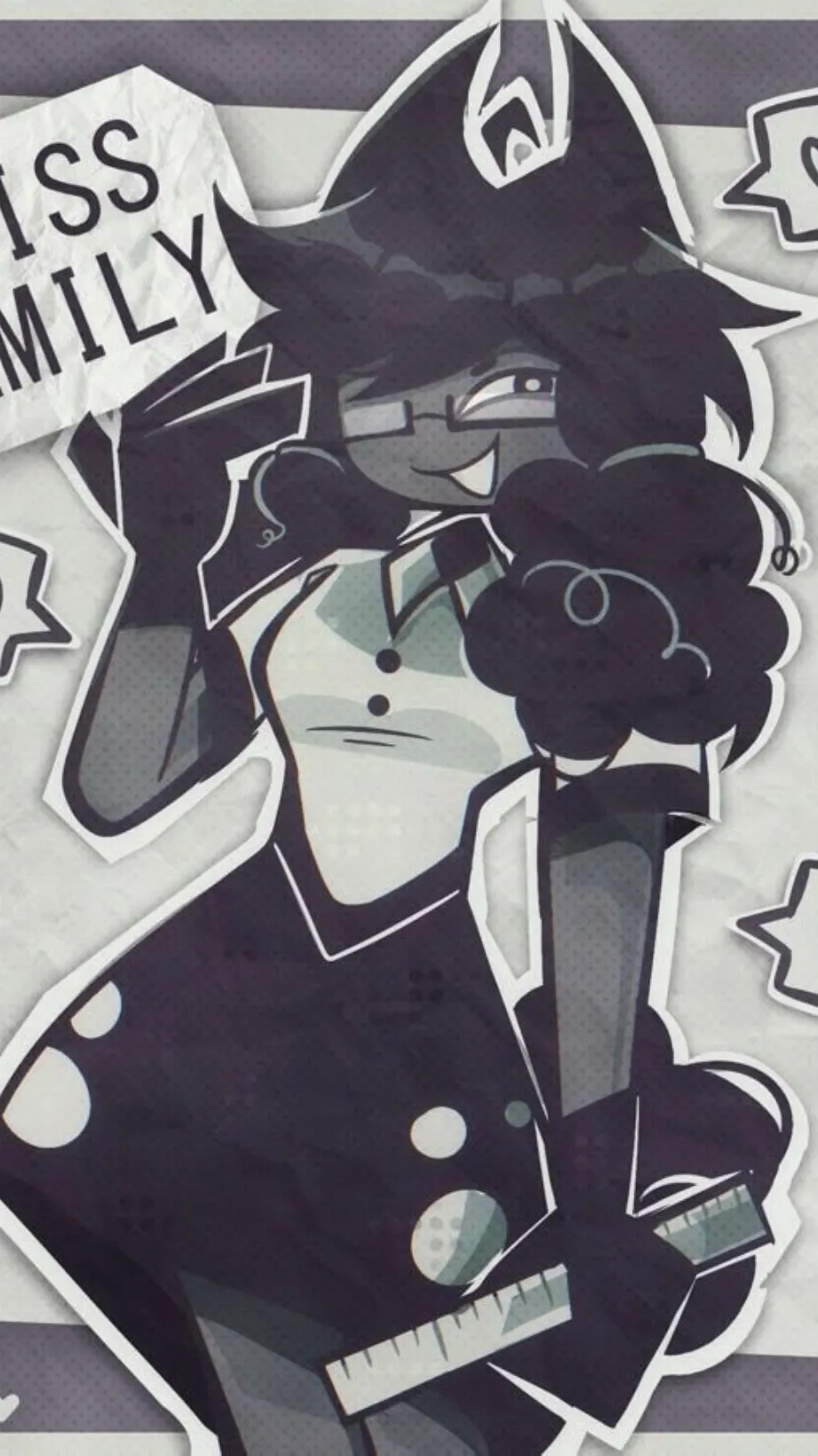 ai character: Miss emily fpe  background