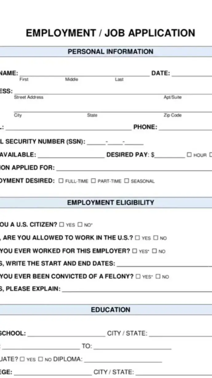 ai character: job aplication background