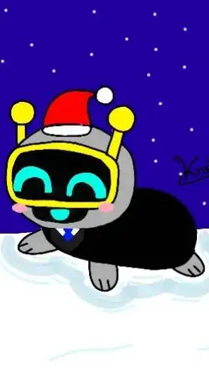 ai character: fun bot en nieve:D background