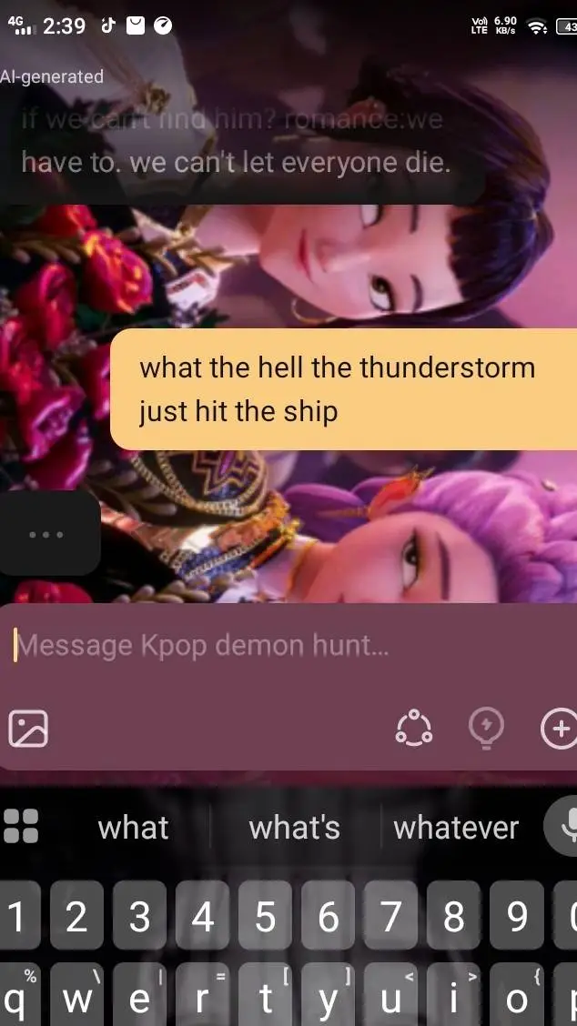 ai character: k-pop demon hunter background