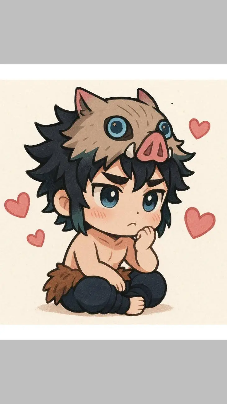ai character: Inosuke Chibi🐗💙 background
