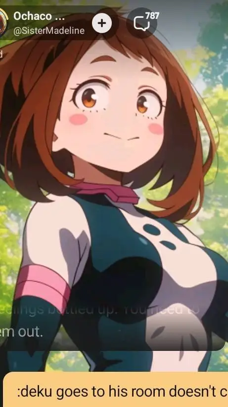 ai character: ochaco urakaka background