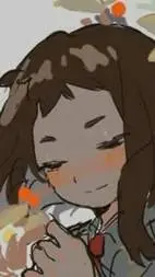 ai character: Mha~Uraraka upset. background
