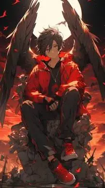 ai character: Angel of death.  background