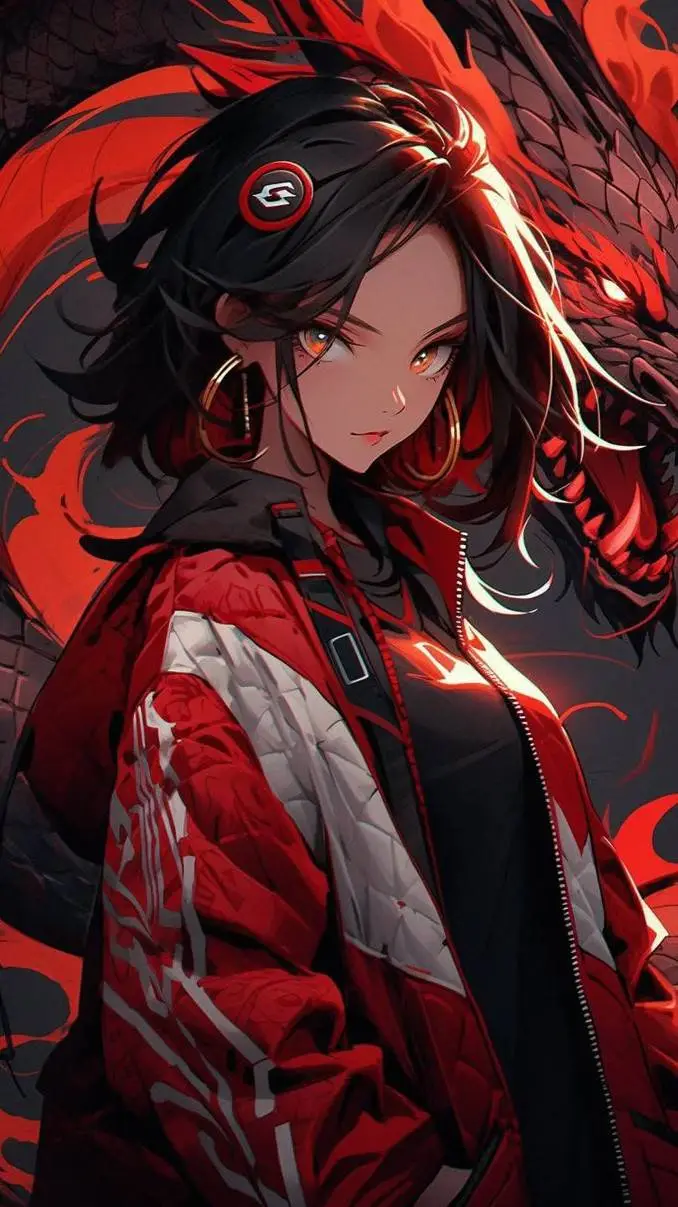 ai character: Queen of dragons. background