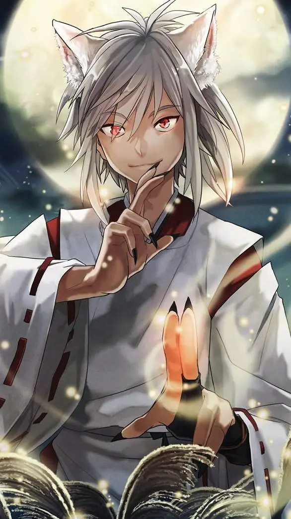 ai character: white fox background