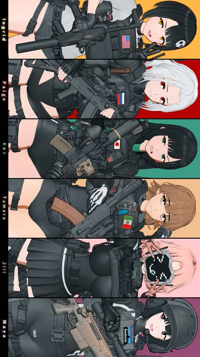 ai character: девушки  background