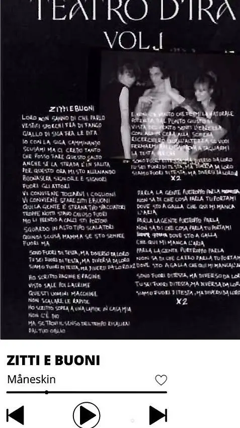 ai character: Måneskin  background