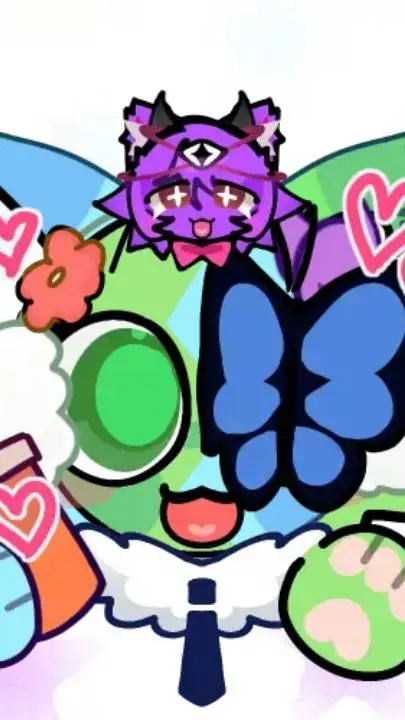 ai character: emoji cat world background