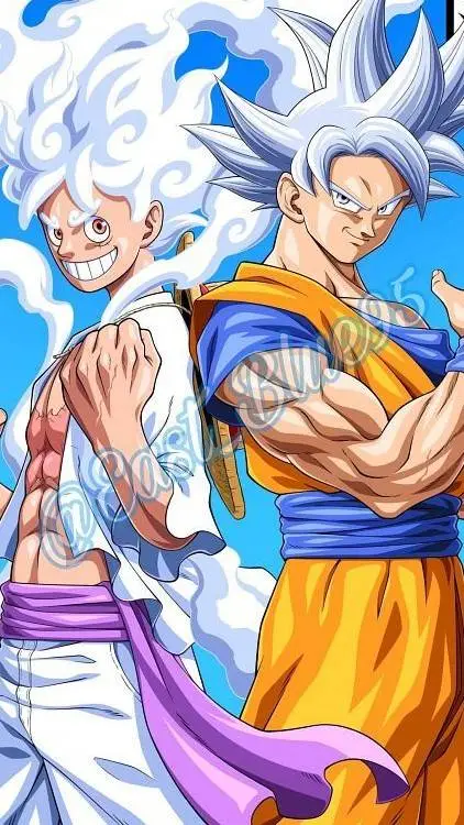 ai character: luffy y goku  background