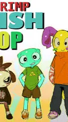 ai character: Shrimp fish pop background