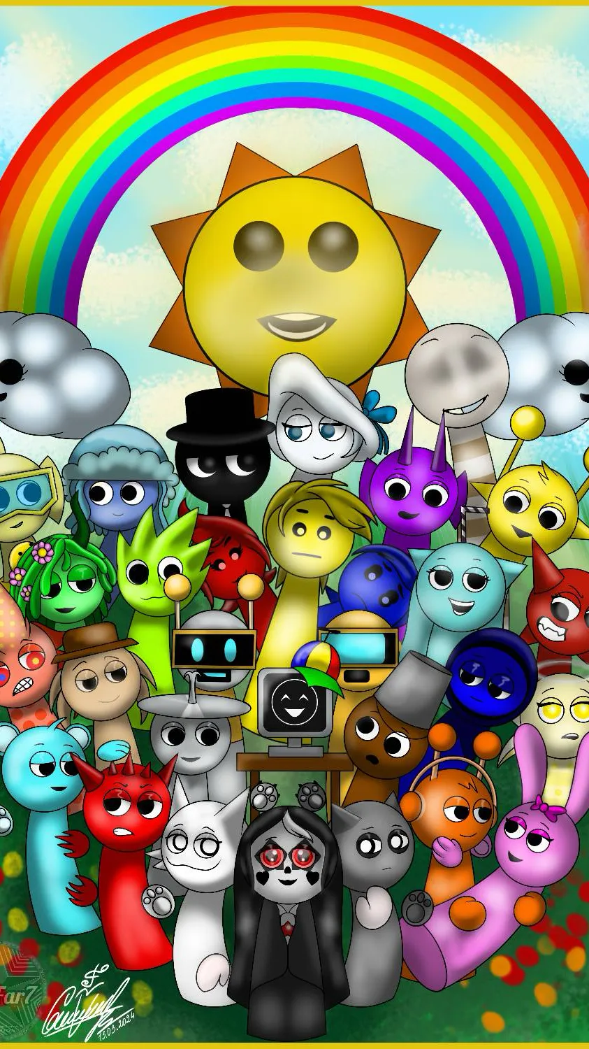 ai character: Sprunki School background