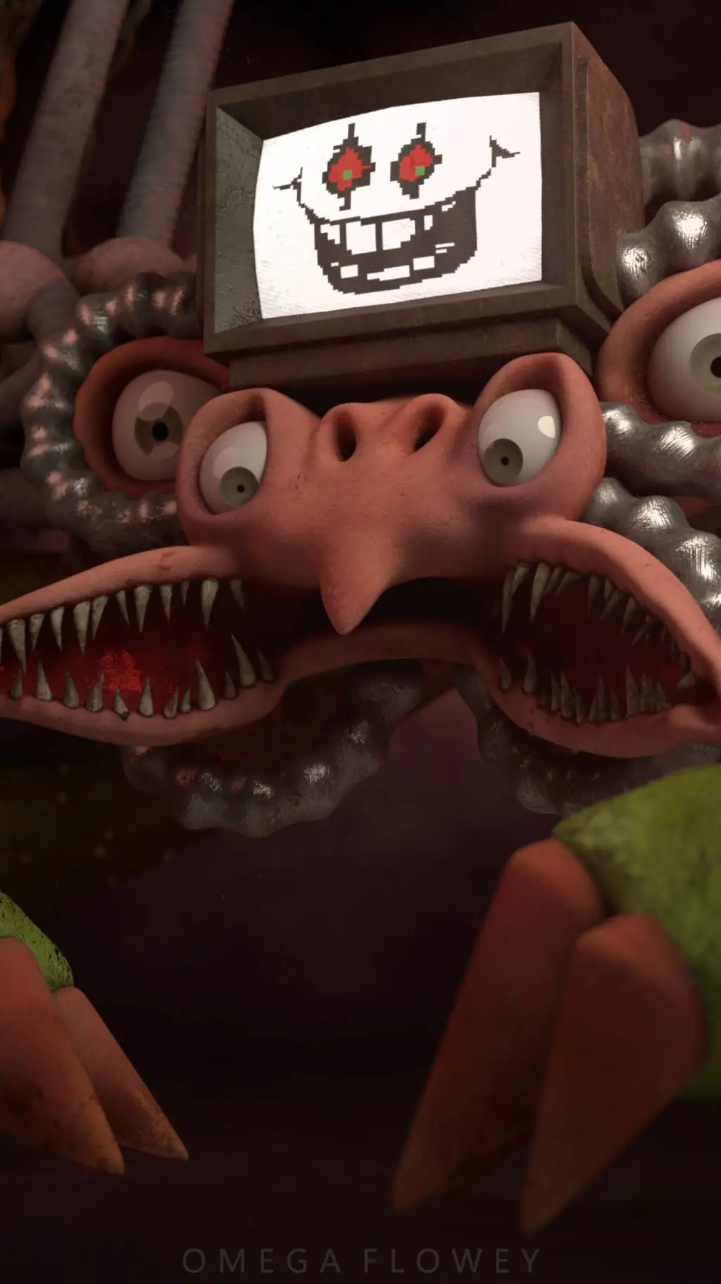 ai character: omga Flowey boss  background