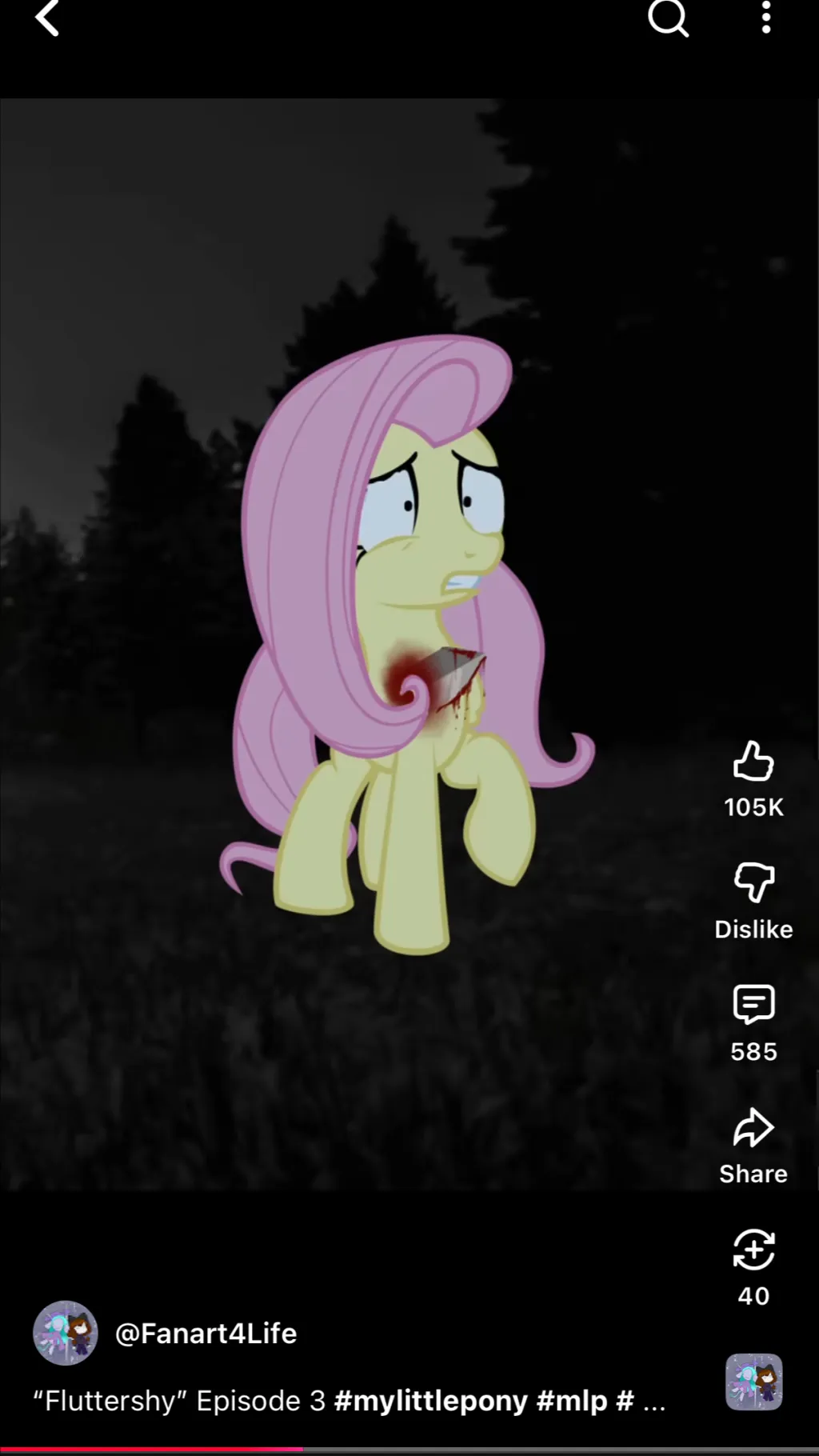 ai character: Fluttershy hurt ￼ background