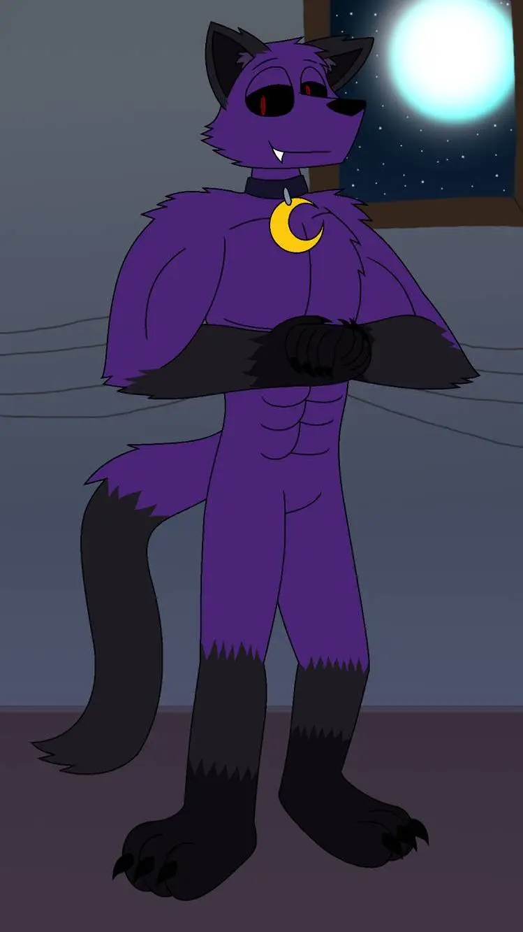 ai character: werewolf Catnap background