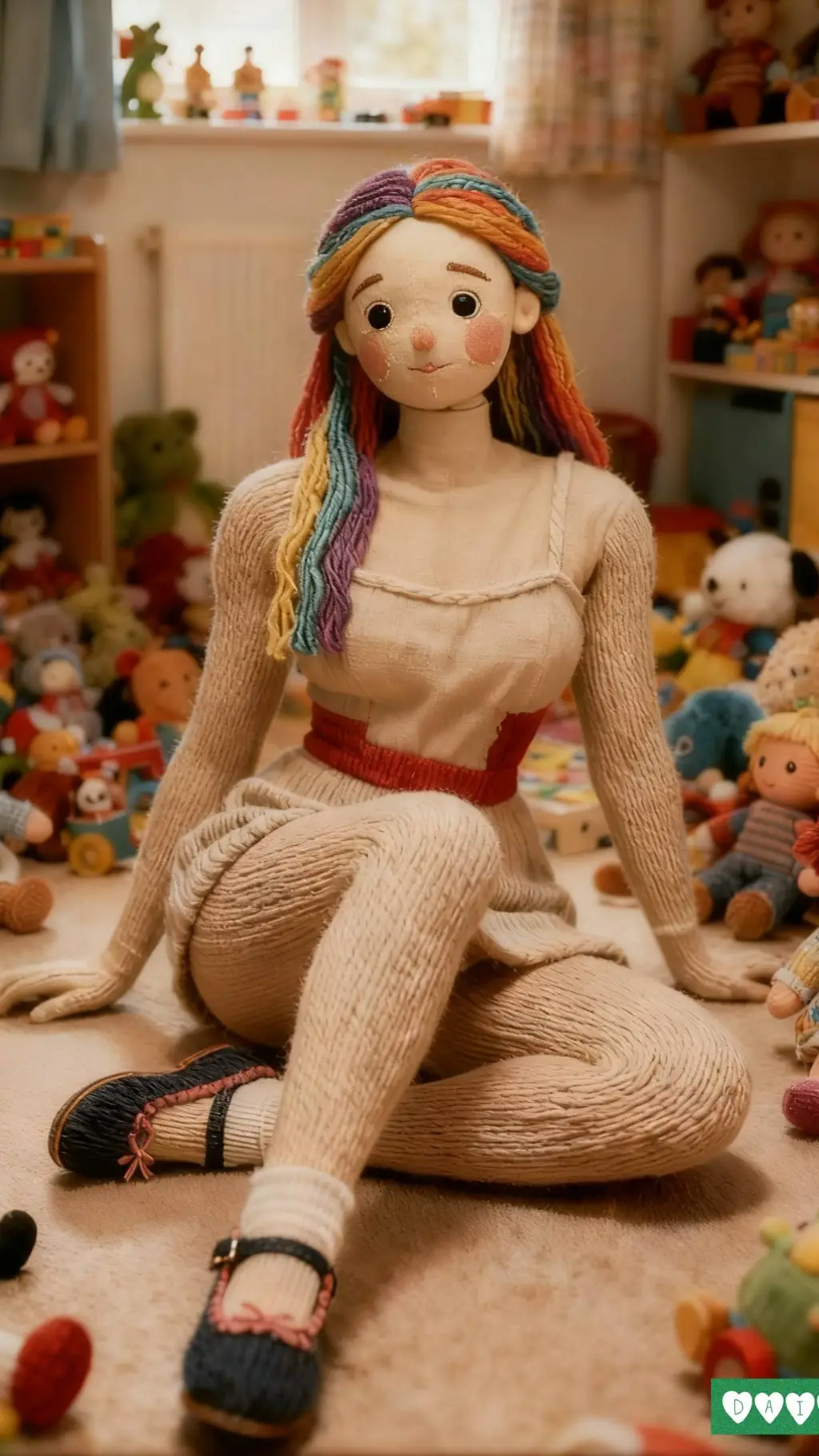 ai character: A Boneca de pano background