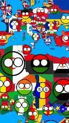 ai character: countryballs  background