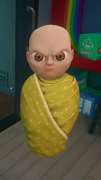 ai character: The baby in yellow background
