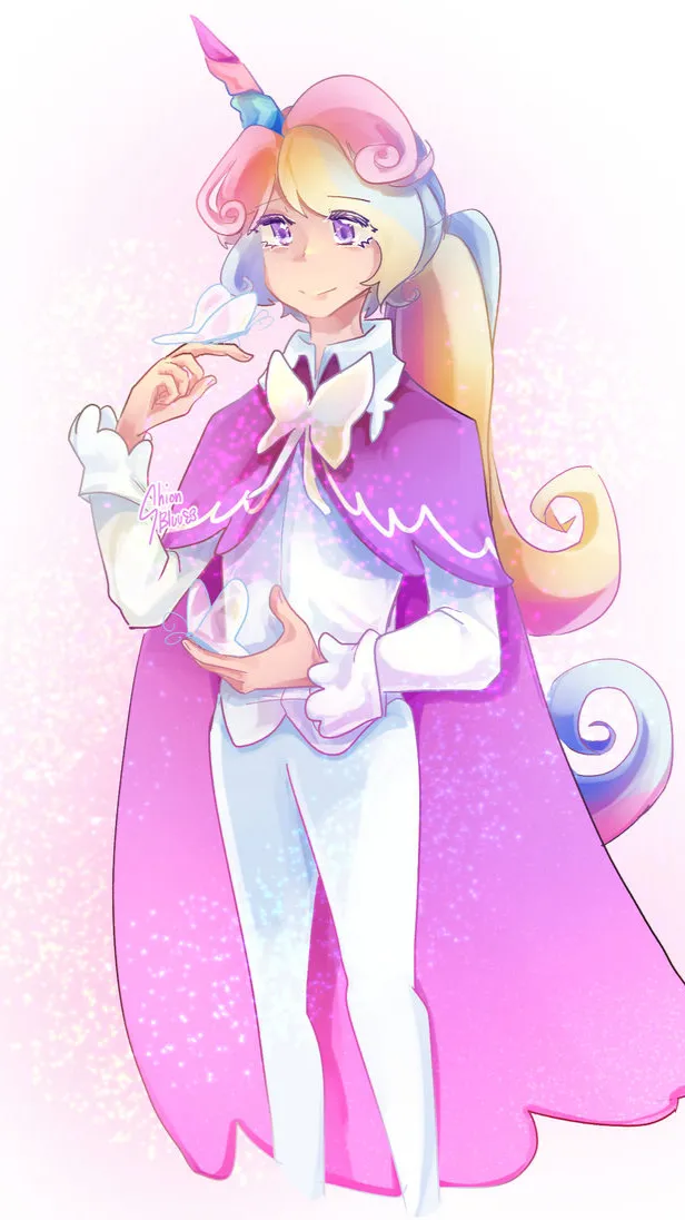 ai character: Cream unicorn🦄~ background