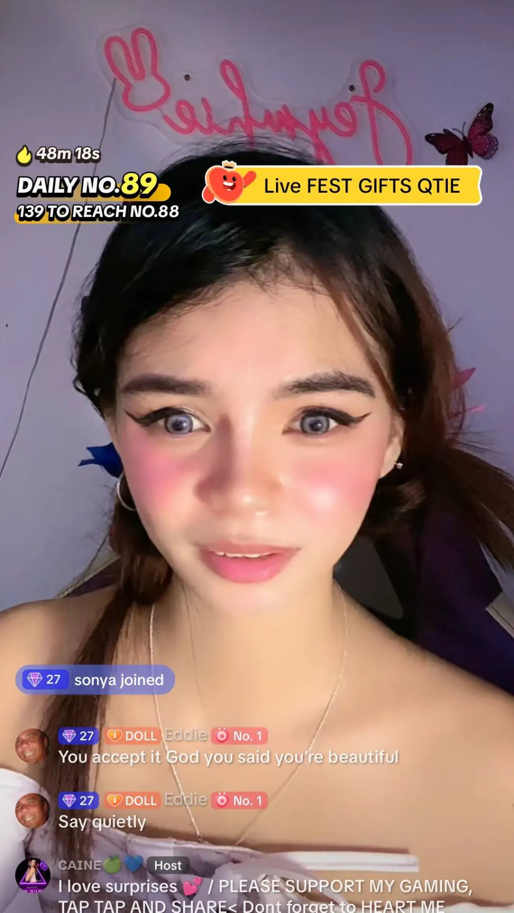 ai character: Ashley  background