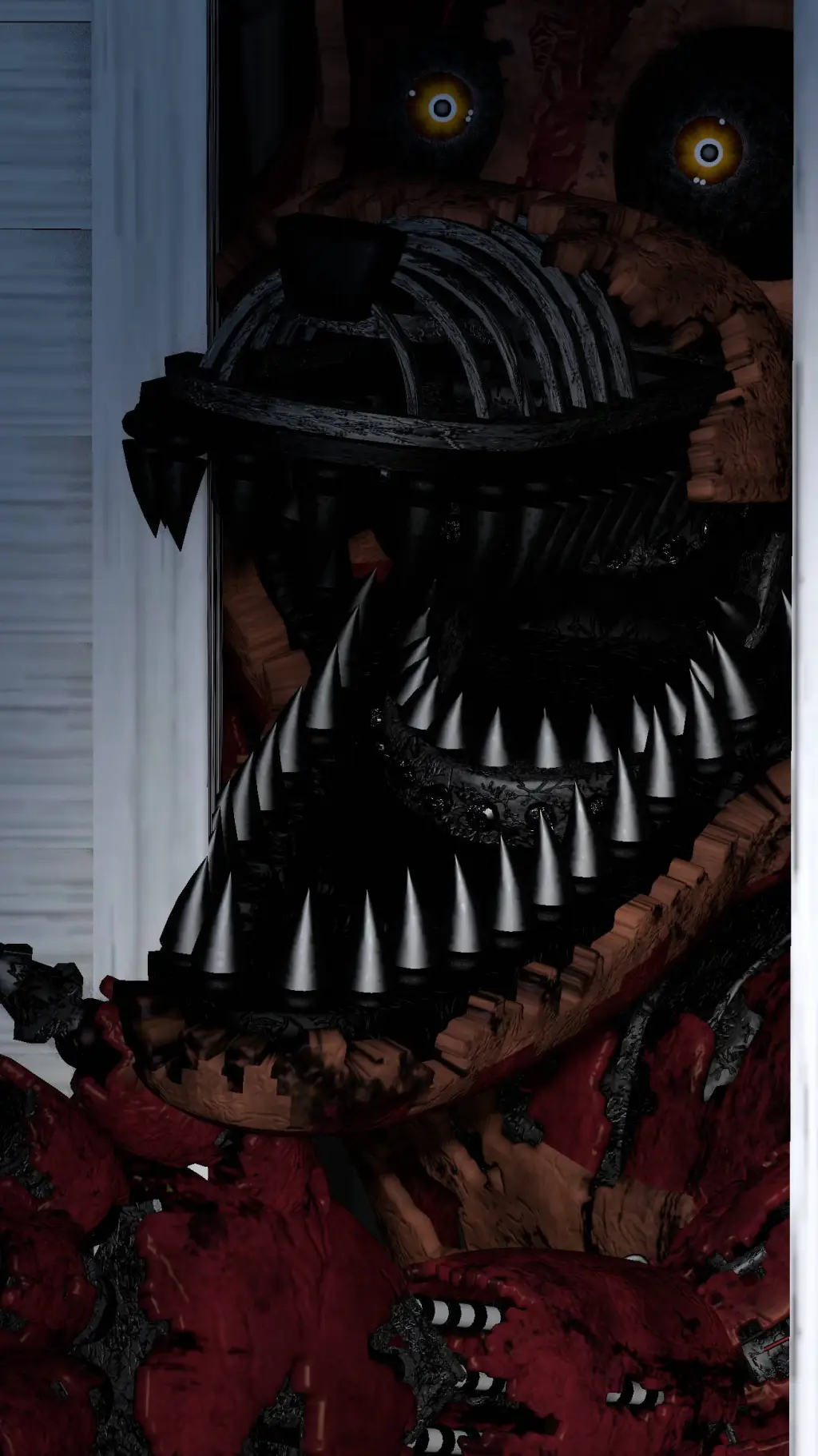 ai character: Nightmare foxy  background