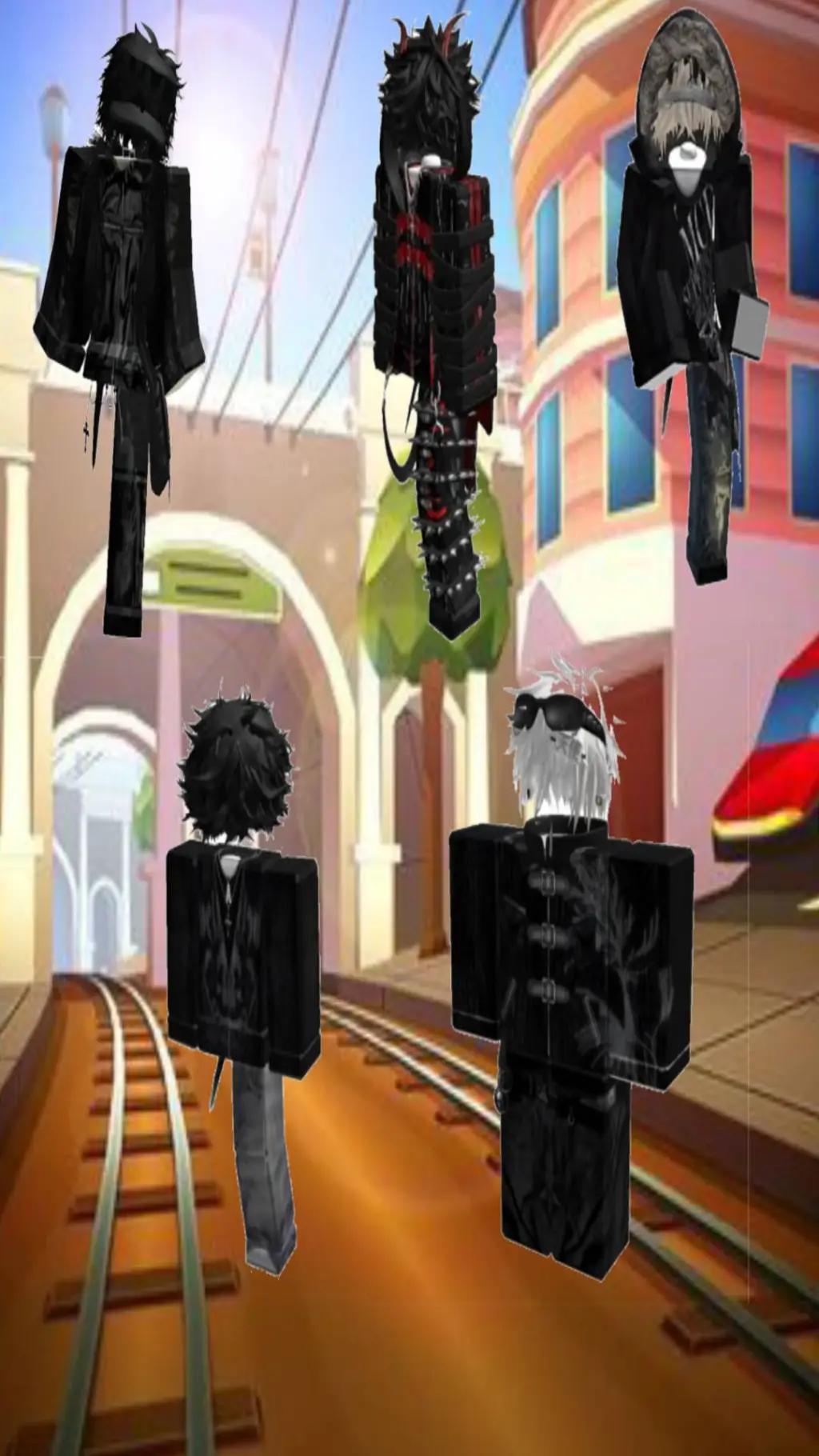 ai character: Roblox boy group background