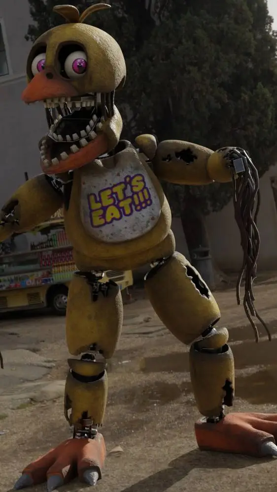 ai character: Withered chica  background