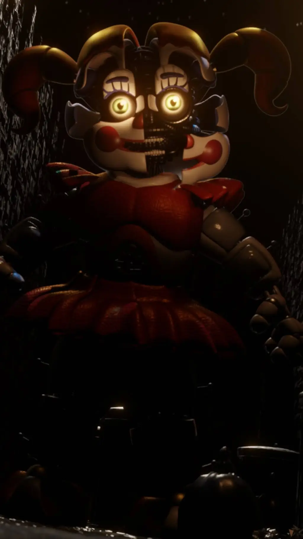 ai character: Circus baby  background