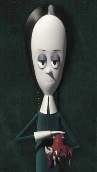 ai character: Mercredi addams  background
