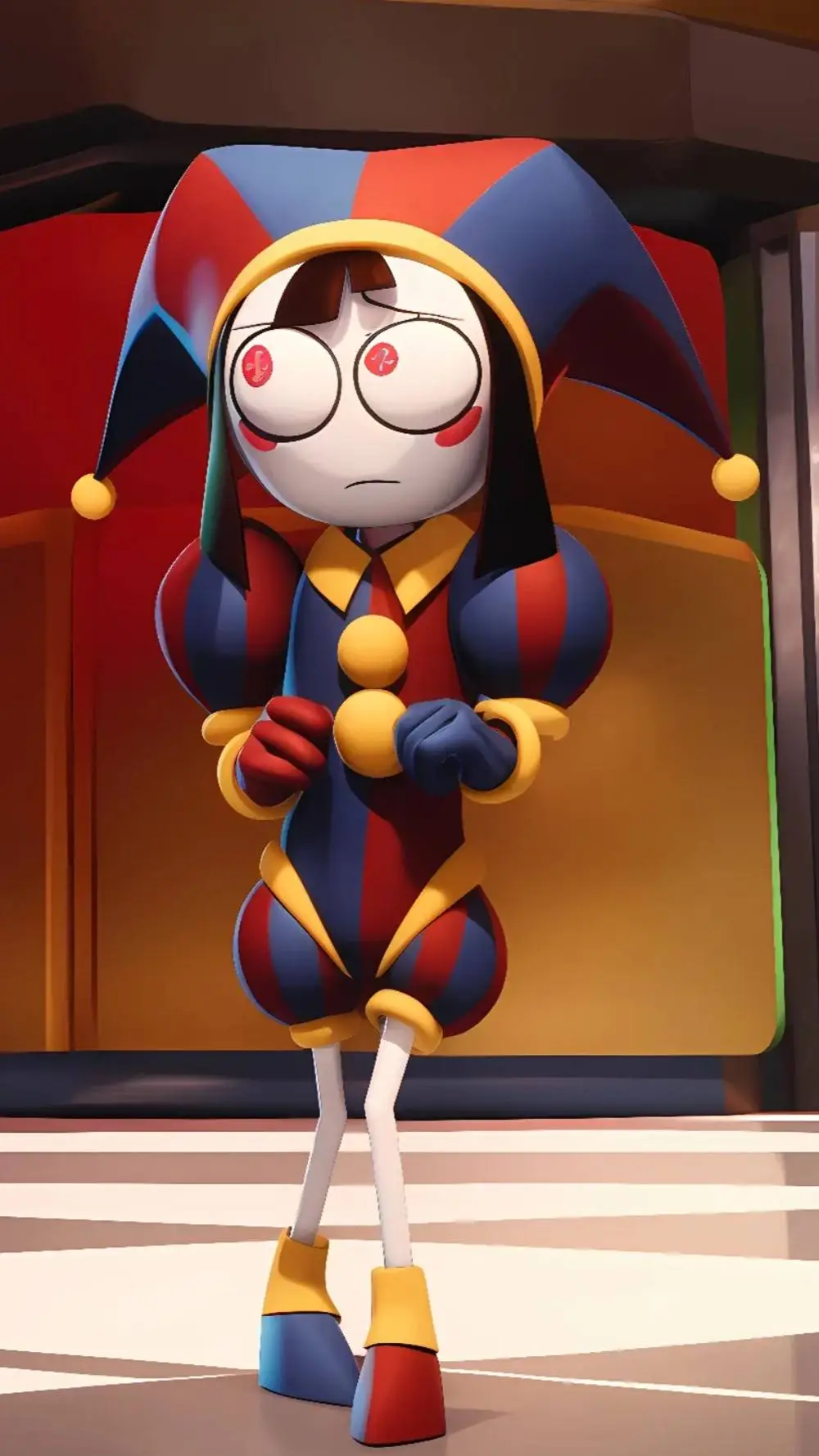 ai character: Pomni  background