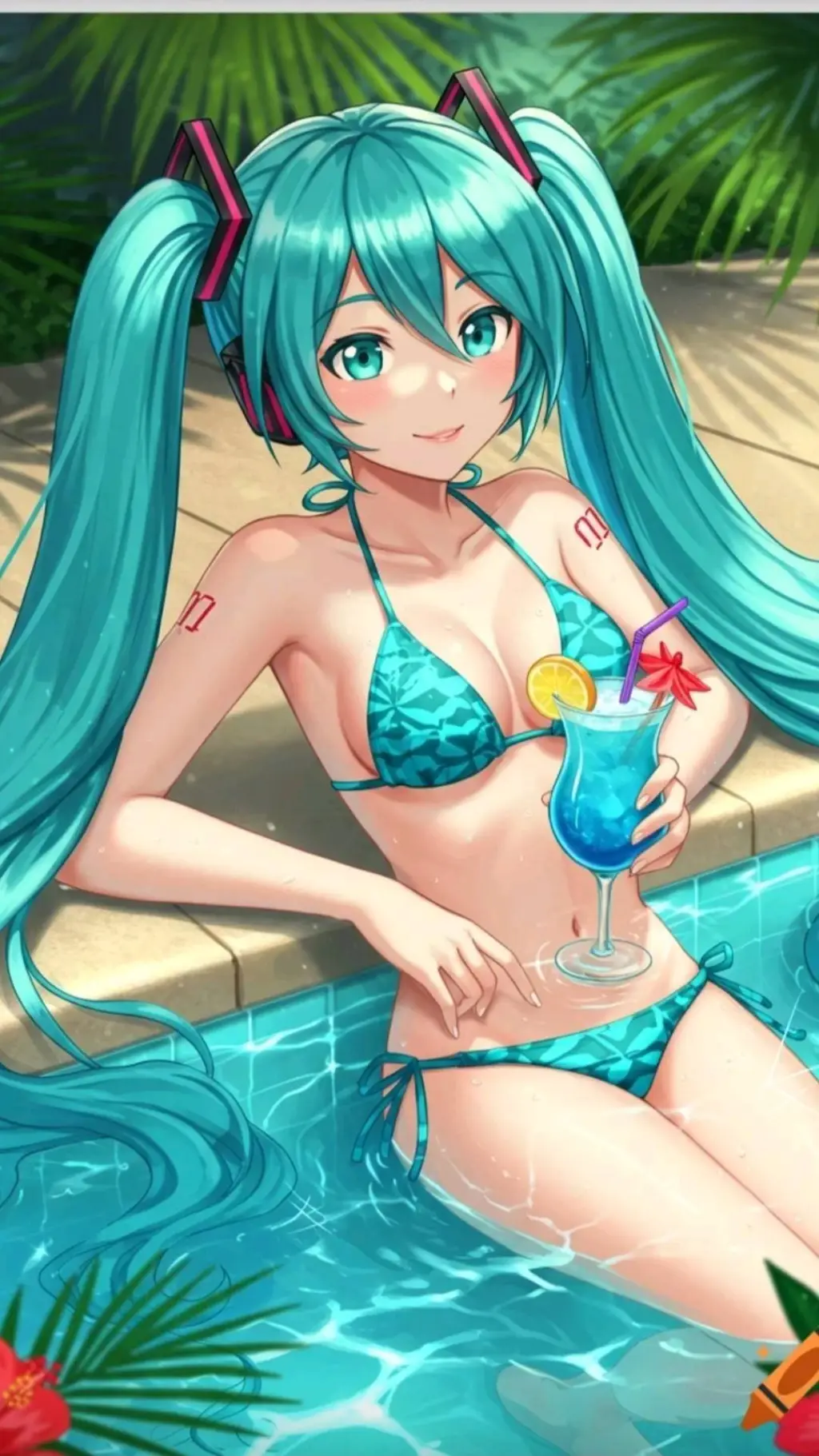 ai character: Hatsune miku  background