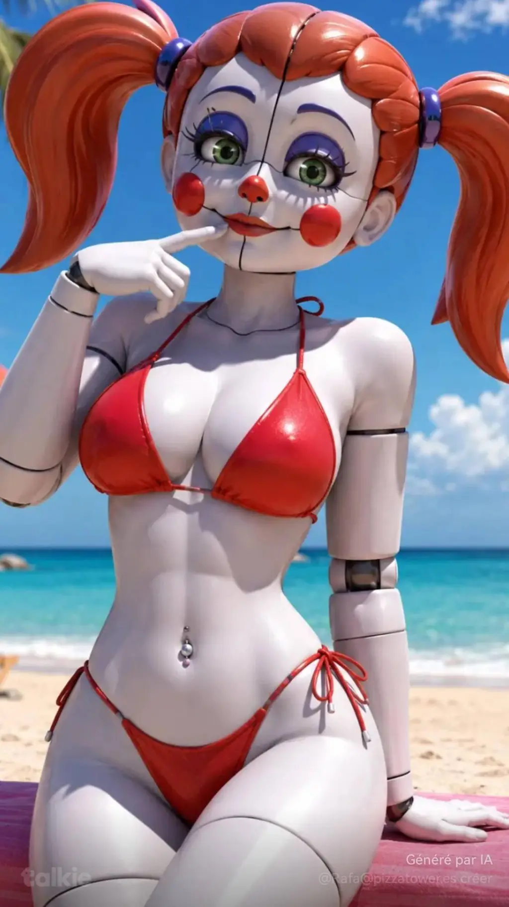 ai character: Circus baby  background