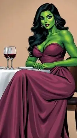 ai character: She hulk  background