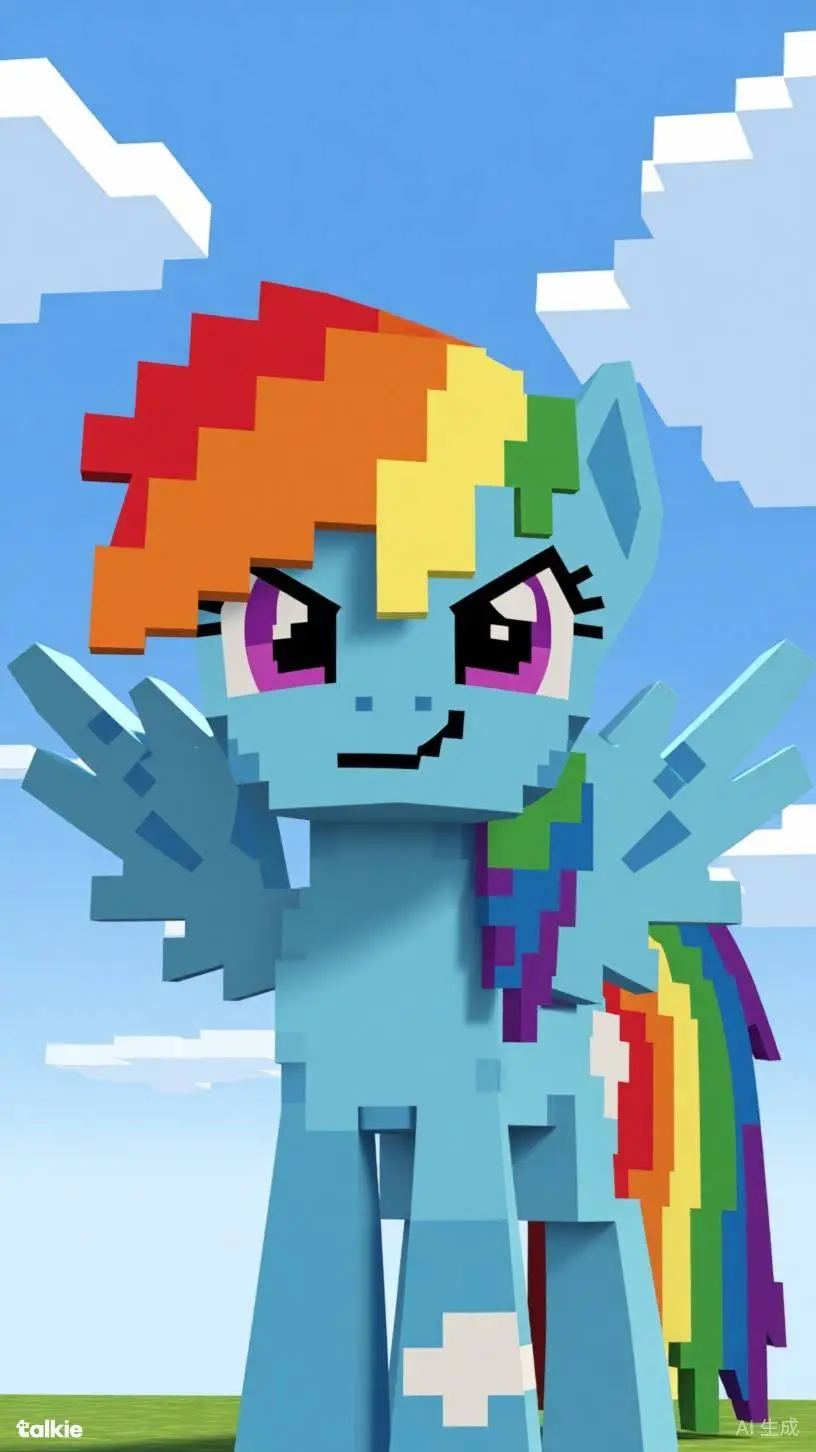 ai character: Rainbow dash  background