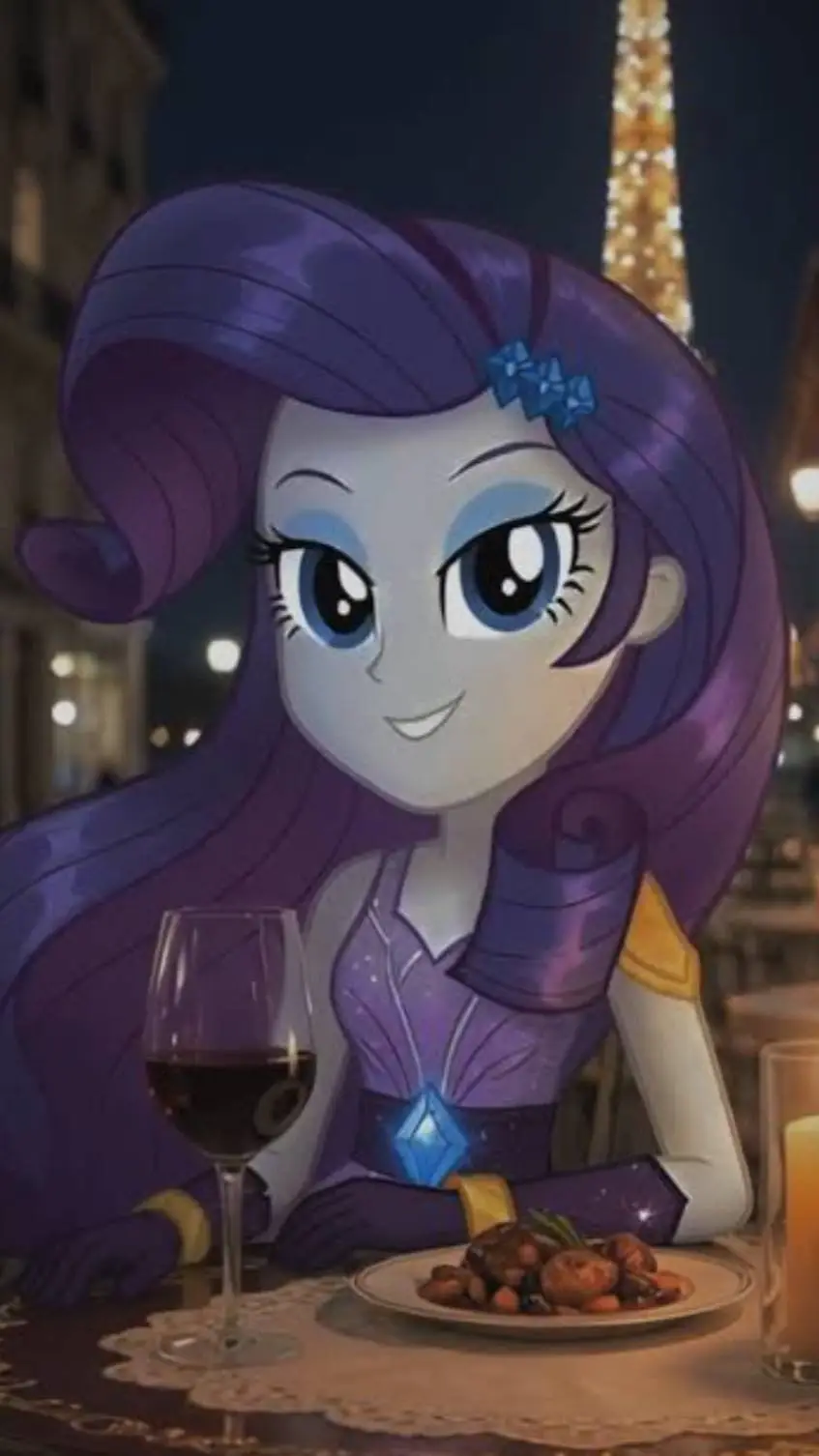 ai character: Rarity  background