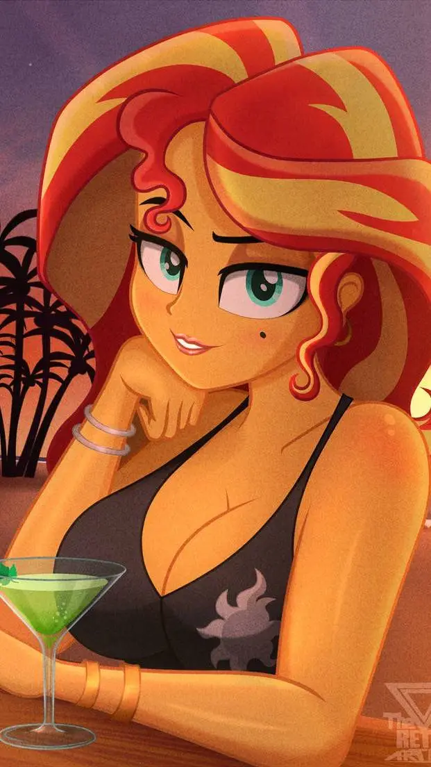 ai character: Sunset shimmer  background